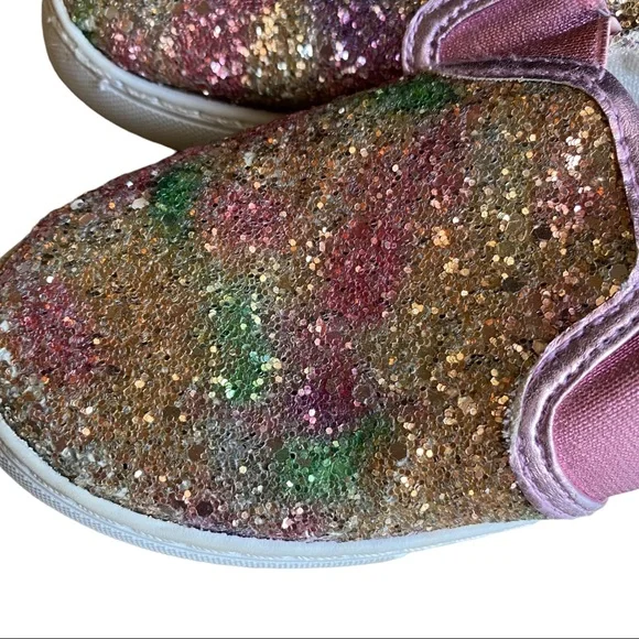 Fab Kids Toddler Sparkle Glitter Rainbow Kids Shoes Size 11 Girls - Picture 4 of 9